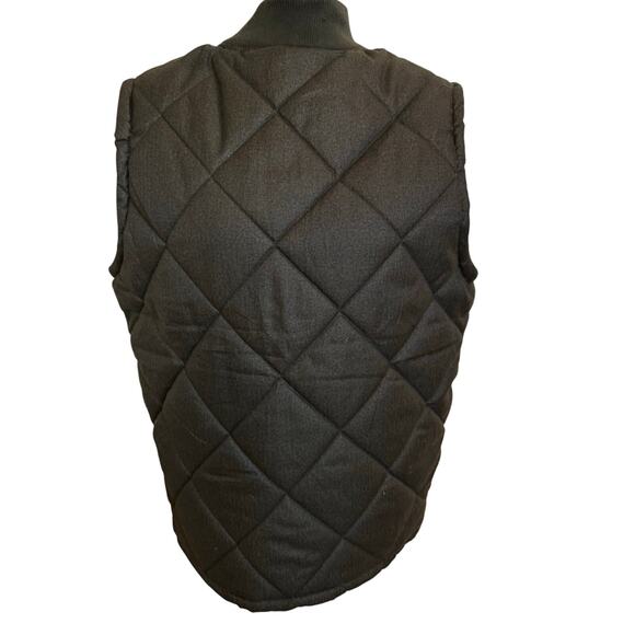 Marc Ecko Cut & Sew Vest Size Medium Brown Quilted Orange Lining Full Zip - Picture 6 of 10